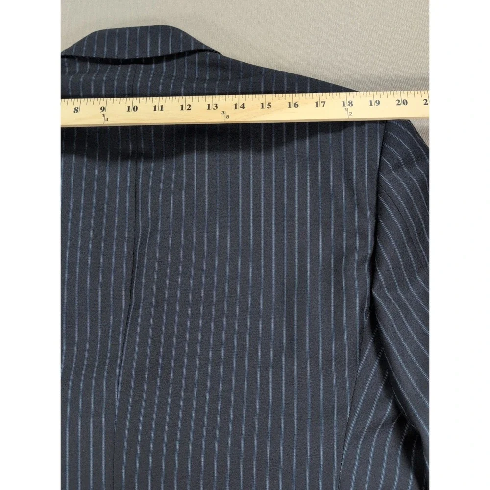 Canali Suit Mens 44R Navy Pinstripe Super 120s Wool Italy Saks Fifth Ave